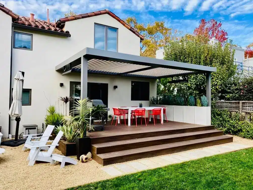 photo of a deck and pergola - Pergola Builders and Struxure Pergola Installers near me in Redwood City CA